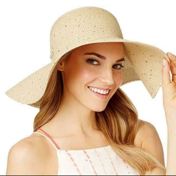 Calvin Klein Accessories - Calvin Klein Sequined Floppy Sun Hat